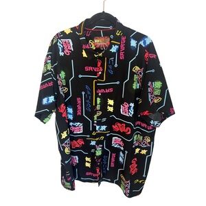 Drill Clothing Co Fresh Prints of Tokyo Neon Sign Button Down Shirt Mens 3XL